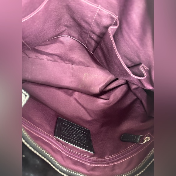 COACH Chelsea F14022 Black Patent Leather Large Shoulder Bag Purse Turn Lock - Picture 9 of 9